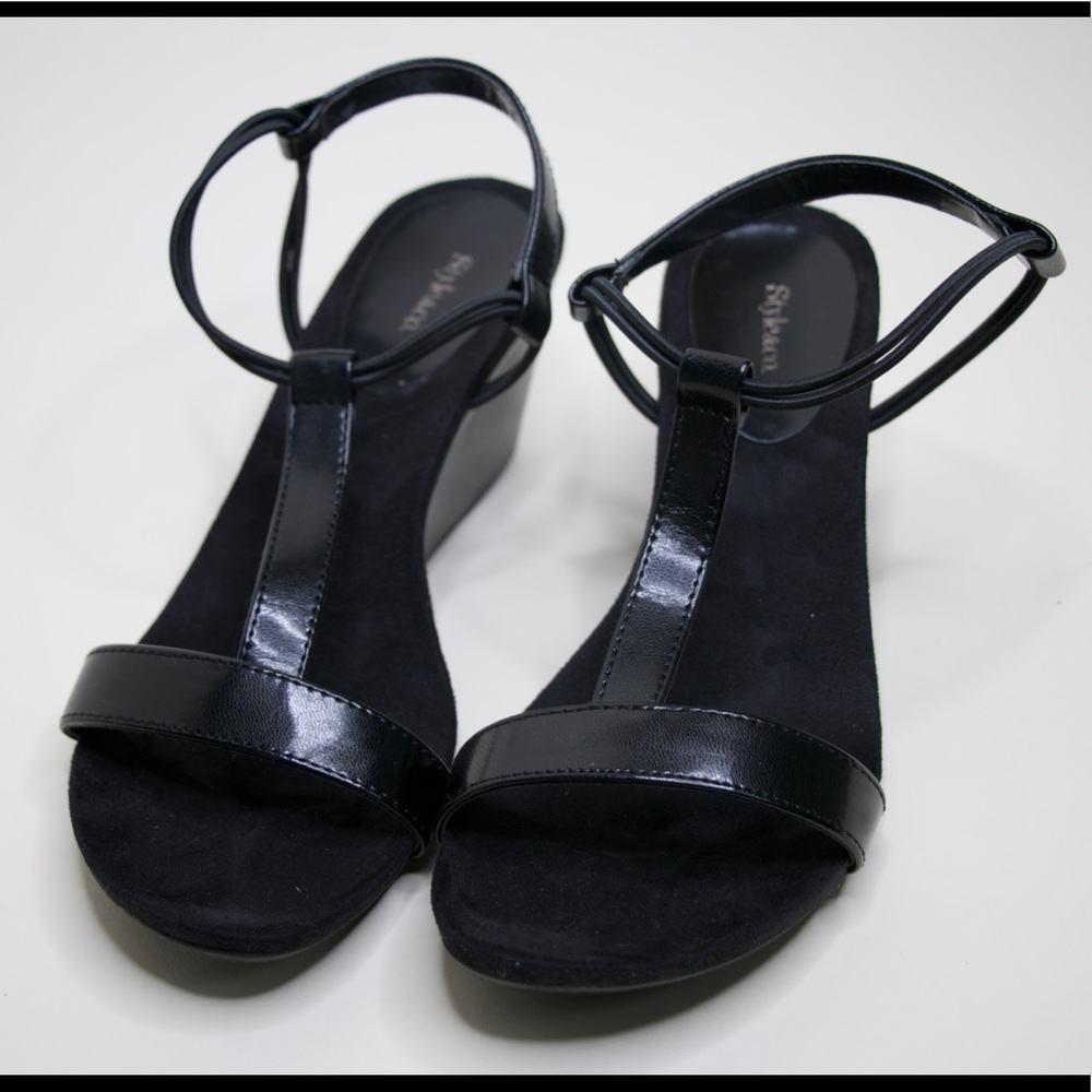 Black Wedge Sandal